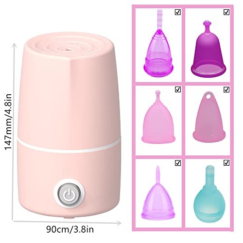 Mottery Menstruationsbecher-Sterilisator – Periodenbecher-Dampfreiniger – 99,9 % Keimfreiheit in 8 Minuten – Rosa