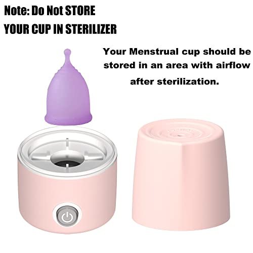 Mottery Menstruationsbecher-Sterilisator – Periodenbecher-Dampfreiniger – 99,9 % Keimfreiheit in 8 Minuten – Rosa