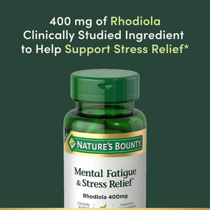 Nature's Bounty Rhodiola Kapseln 400 mg – Stressabbau und geistige Erschöpfung, 30 Kapseln