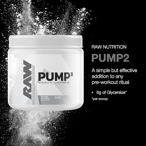 RAW Pump2 Pre Workout | Glycerol Pump Pre Workout Supplement, Pump Supplement für beste Ergebnisse oder jedes Preworkout-Pulver | Verbesserte Hydratation und Energieboost | Ungeschmack (20 Portionen)