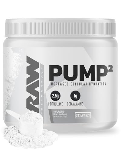 RAW Pump2 Pre Workout | Glycerol Pump Pre Workout Supplement, Pump Supplement für beste Ergebnisse oder jedes Preworkout-Pulver | Verbesserte Hydratation und Energieboost | Ungeschmack (20 Portionen)