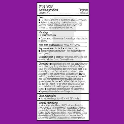 SILKA Max Strength Antifungal Liquid für gesunde Nägel mit Pinselapplikator - Ergebnisse in 1 Woche, Nagelpilzbehandlung für geschädigte Zehennägel, Fußpilzbehandlung, Tolnaftat 1% 0,45 Fl Oz