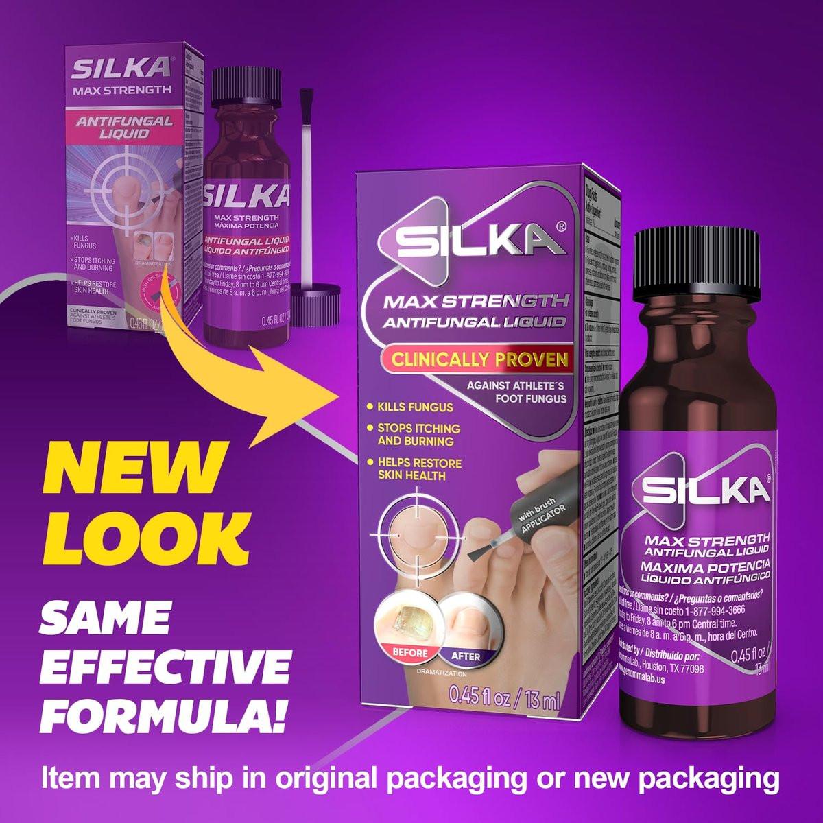 SILKA Max Strength Antifungal Liquid für gesunde Nägel mit Pinselapplikator - Ergebnisse in 1 Woche, Nagelpilzbehandlung für geschädigte Zehennägel, Fußpilzbehandlung, Tolnaftat 1% 0,45 Fl Oz