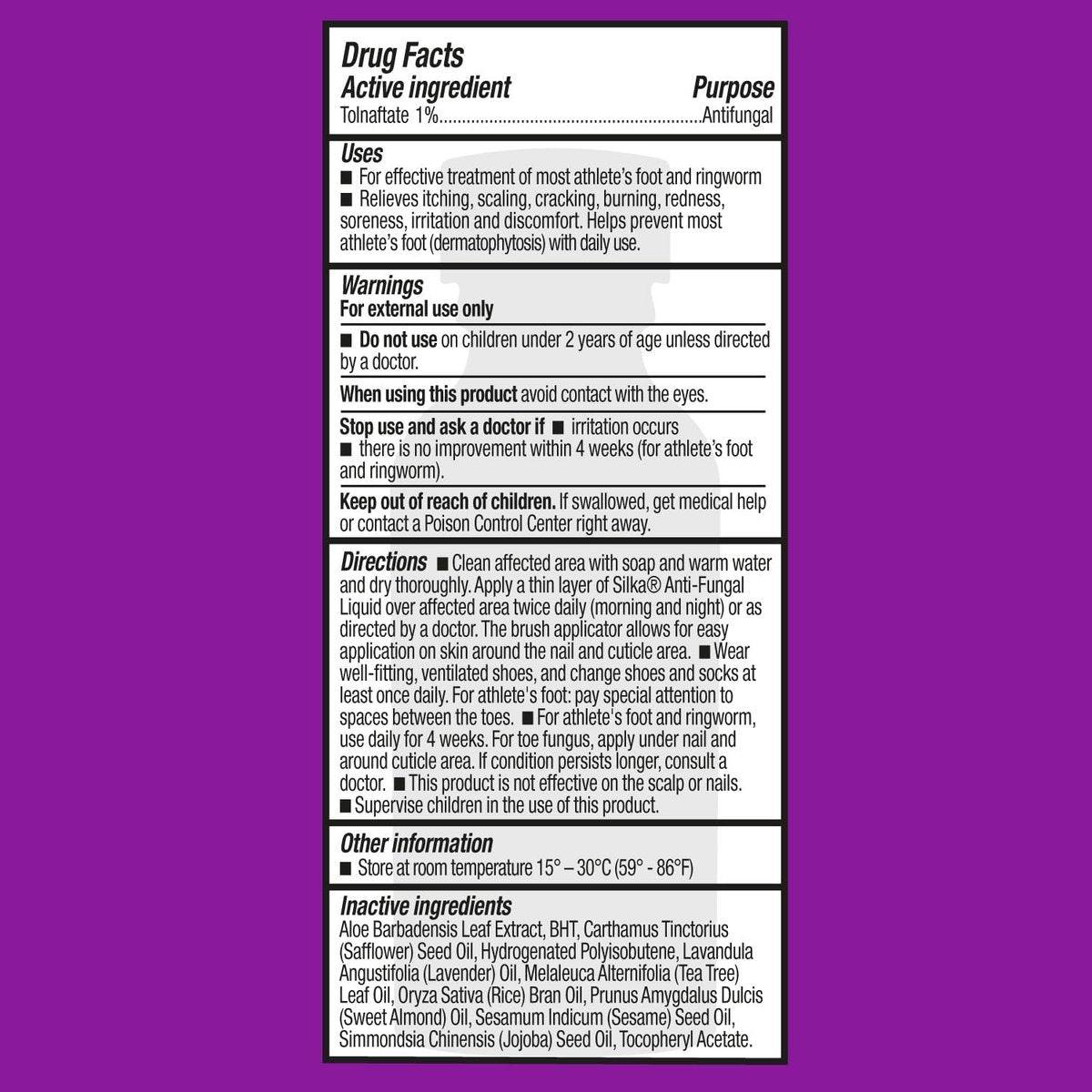 SILKA Max Strength Antifungal Liquid für gesunde Nägel mit Pinselapplikator - Ergebnisse in 1 Woche, Nagelpilzbehandlung für geschädigte Zehennägel, Fußpilzbehandlung, Tolnaftat 1% 0,45 Fl Oz