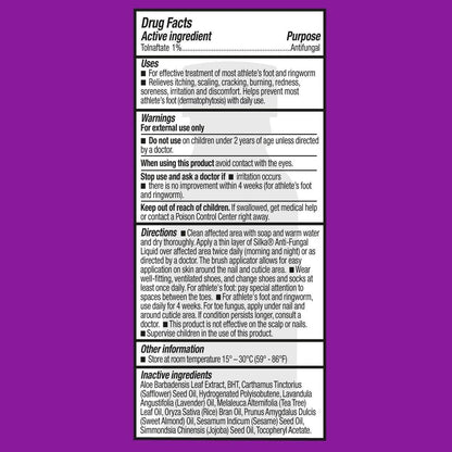 SILKA Max Strength Antifungal Liquid für gesunde Nägel mit Pinselapplikator - Ergebnisse in 1 Woche, Nagelpilzbehandlung für geschädigte Zehennägel, Fußpilzbehandlung, Tolnaftat 1% 0,45 Fl Oz