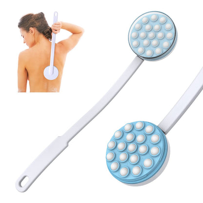 Yiesoum Rückenlotion-Applikator und Massager – Langer Handgriff für Selbstanwendung, ideal für Sonnencreme, Creme, Duschgel auf Rücken, Beinen und Füßen, lange Duschbürste, einfacher Roll-on-Spender