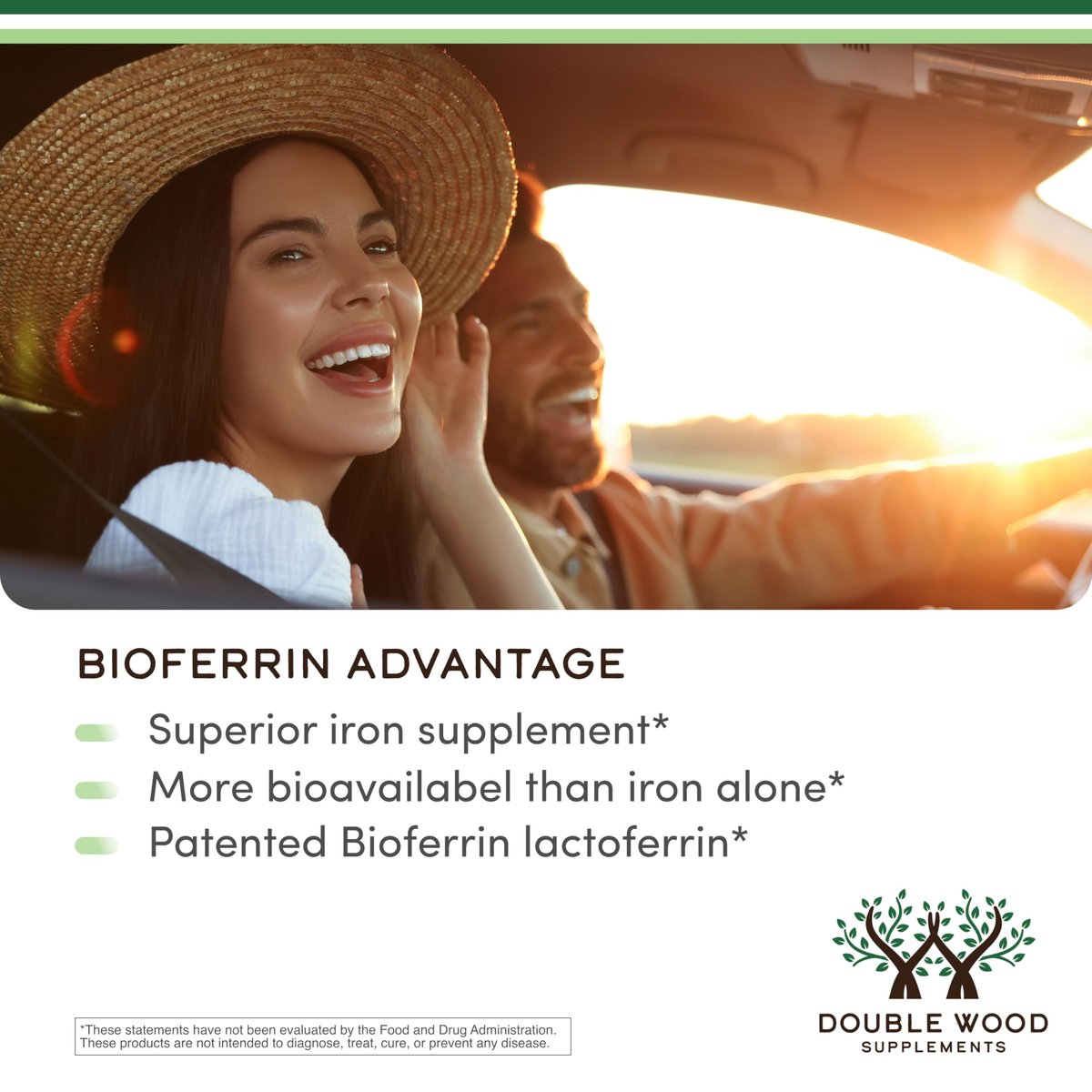 Lactoferrin 250mg pro Portion (60 Kapseln) - Patentiertes Bioferrin Lactoferrin - Hochwertiges Eisenpräparat für Eisenmangel und Immununterstützung von Double Wood Supplements