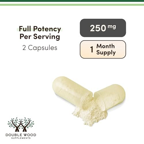 Lactoferrin 250mg pro Portion (60 Kapseln) - Patentiertes Bioferrin Lactoferrin - Hochwertiges Eisenpräparat für Eisenmangel und Immununterstützung von Double Wood Supplements