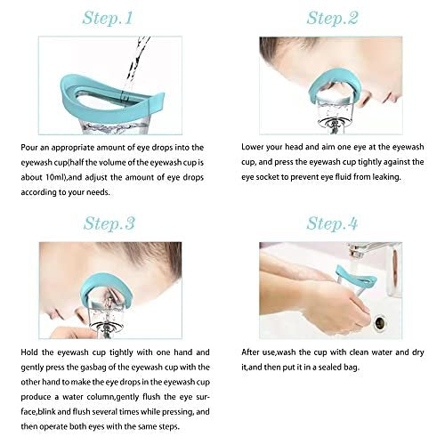 Augenspülbecher aus Silikon, manueller Luftdruck-Augenreiniger für sanfte Spülung – entfernt Staub, Make-up und Reizstoffe – transparent mit Aufbewahrungsbox – beruhigt müde Augen (Blau)