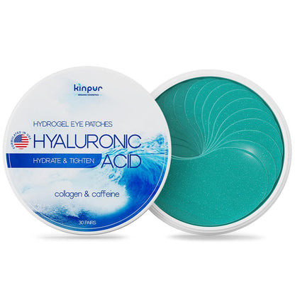 Augenpads mit Kollagen, Koffein & Hyaluronsäure – Blaue Augenmasken gegen Schwellungen, Tränensäcke, dunkle Ringe & feine Linien – Premium-Gesichtspflege, 30 Paare