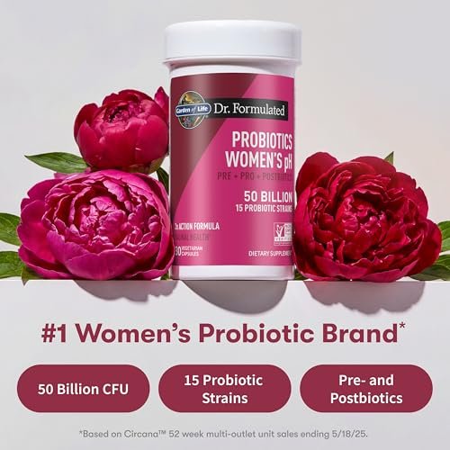Garden of Life Dr Formulated Once Daily 3-in-1 Complete Prebiotika, Postbiotika und Probiotika für Frauen – Prä + PRO + Postbiotikum für Verdauungs-, Immun- und Vaginalgesundheit, 30-Tage-Vorrat