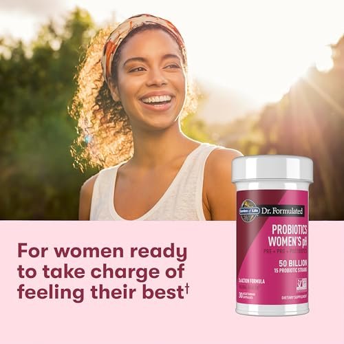 Garden of Life Dr Formulated Once Daily 3-in-1 Complete Prebiotika, Postbiotika und Probiotika für Frauen – Prä + PRO + Postbiotikum für Verdauungs-, Immun- und Vaginalgesundheit, 30-Tage-Vorrat