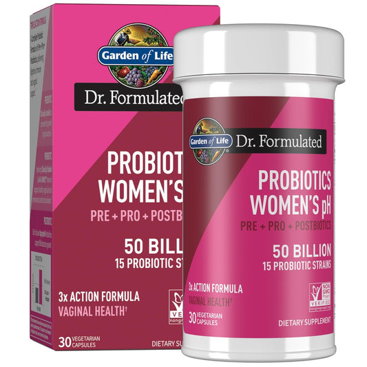 Garden of Life Dr Formulated Once Daily 3-in-1 Complete Prebiotika, Postbiotika und Probiotika für Frauen – Prä + PRO + Postbiotikum für Verdauungs-, Immun- und Vaginalgesundheit, 30-Tage-Vorrat
