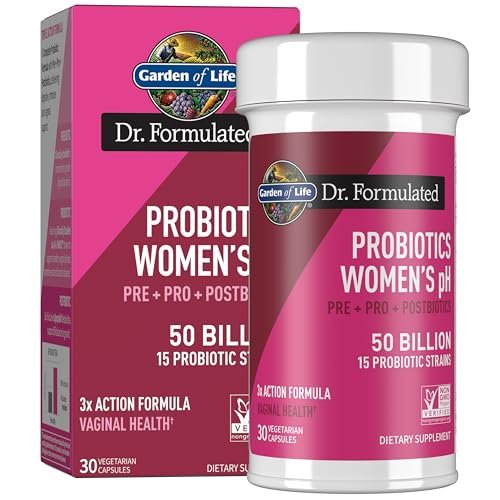 Garden of Life Dr Formulated Once Daily 3-in-1 Complete Prebiotika, Postbiotika und Probiotika für Frauen – Prä + PRO + Postbiotikum für Verdauungs-, Immun- und Vaginalgesundheit, 30-Tage-Vorrat