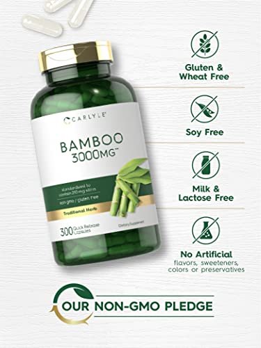 Carlyle Bambus-Extrakt Kapseln | 300 Stück | 210 mg Silicium | Nicht-GVO, Glutenfrei