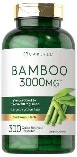 Carlyle Bambus-Extrakt Kapseln | 300 Stück | 210 mg Silicium | Nicht-GVO, Glutenfrei
