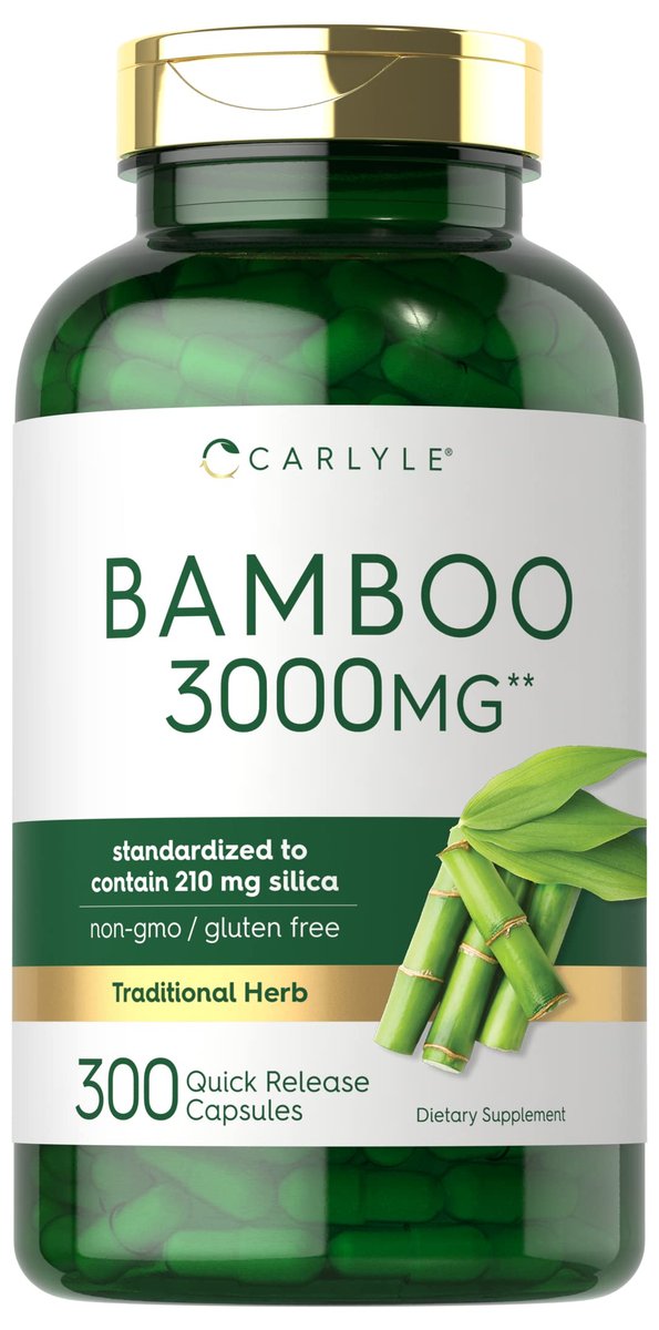 Carlyle Bambus-Extrakt Kapseln | 300 Stück | 210 mg Silicium | Nicht-GVO, Glutenfrei