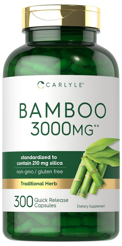 Carlyle Bambus-Extrakt Kapseln | 300 Stück | 210 mg Silicium | Nicht-GVO, Glutenfrei
