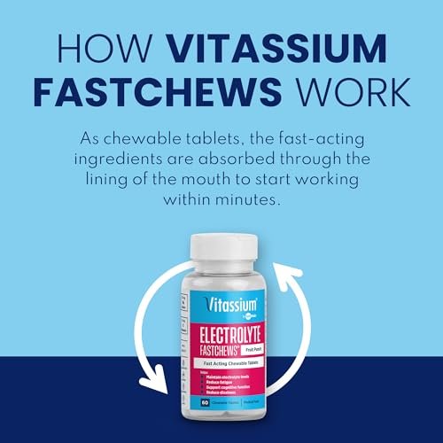 Vitassium FastChews – Kaubare Elektrolyttabletten für POTS-Management und natriumreiche Ernährung, Grape Geschmack, 60 Stück
