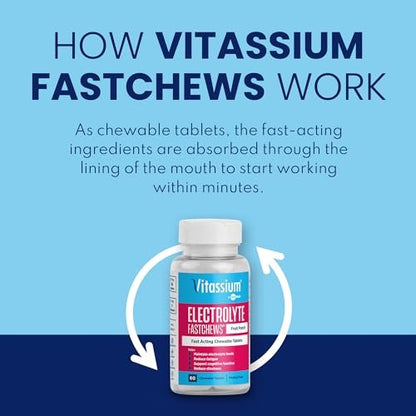 Vitassium FastChews – Kaubare Elektrolyttabletten für POTS-Management und natriumreiche Ernährung, Grape Geschmack, 60 Stück