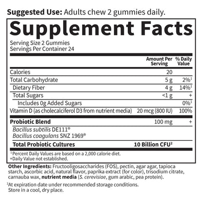 Garden of Life Dr Formulated 10 Milliarden KBE Präbiotikum & Probiotikum Gummis mit Vitamin D3 – für Verdauungs- und Immunsystem – glutenfrei, ohne Gentechnik, ohne Zuckerzusatz, Geschmack Orange Dream, 60 Gummis