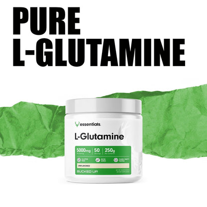 Bucked Up L-Glutamin (5000 mg), Essentials (50 Portionen, 250 Gramm)