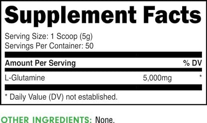 Bucked Up L-Glutamin (5000 mg), Essentials (50 Portionen, 250 Gramm)