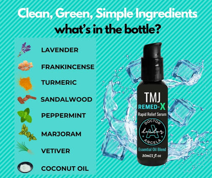 Dr. A's TMJ Remed-X Jaw Relief Serum | Natürliches Öl gegen Kieferverspannungen, Zähneknirschen & Kieferschmerzen – 30 ml