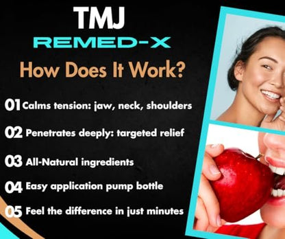 Dr. A's TMJ Remed-X Jaw Relief Serum | Natürliches Öl gegen Kieferverspannungen, Zähneknirschen & Kieferschmerzen – 30 ml