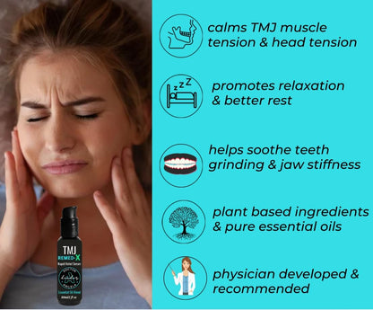 Dr. A's TMJ Remed-X Jaw Relief Serum | Natürliches Öl gegen Kieferverspannungen, Zähneknirschen & Kieferschmerzen – 30 ml