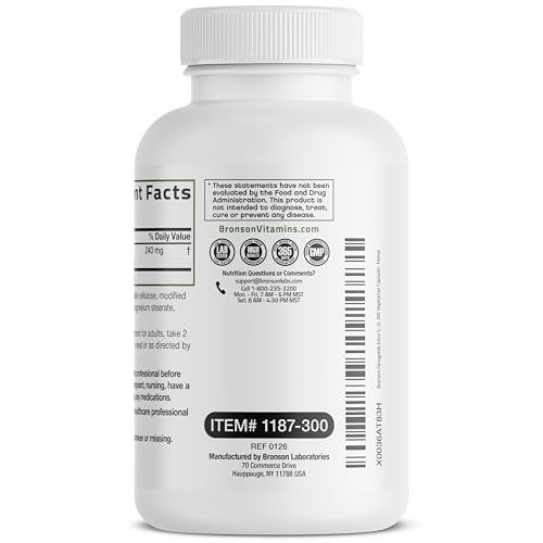 Bronson Bockshornklee-Samenpulver Kapseln Extra Stärke, Trigonella Foenum-Graecum, Non-GMO, Sojafrei, Vegetarisch, 300 Kapseln