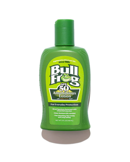 Bullfrog Amphibious Lotion Sonnenschutz SPF 50 | Oxybenzon- & Octinoxat-frei | Breitspektrum UVA/UVB Feuchtigkeitsspende, 148 ml