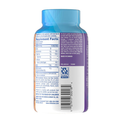 Vitafusion Probiotikum + Präbiotikum Ballaststoff-Gummis für Erwachsene, Unterstützung der Darmgesundheit, Kirschbeeren-Citrus-Rush-Geschmack, 60 Stück