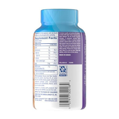 Vitafusion Probiotikum + Präbiotikum Ballaststoff-Gummis für Erwachsene, Unterstützung der Darmgesundheit, Kirschbeeren-Citrus-Rush-Geschmack, 60 Stück