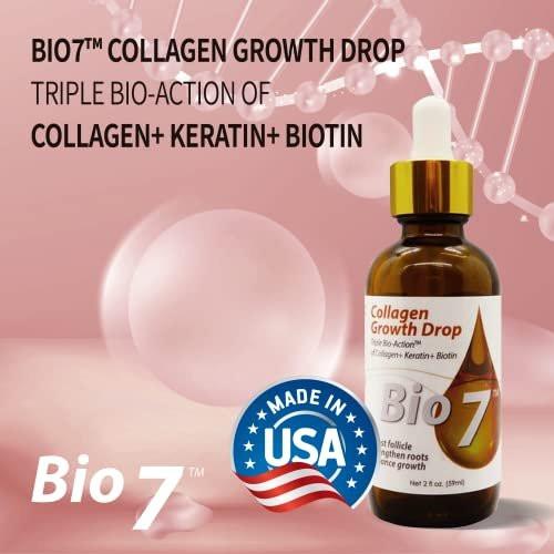 BIO7 Collagen Haarwuchs Tropfen mit Triple Bio-Action – Follikel stärken, Schäden reparieren, Dichte verbessern – 60 ml – von By Natures