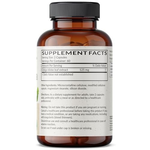 Futurebiotics Ginkgo Biloba Extra Strength – 120 vegane Kapseln zur Unterstützung der Gehirnfunktion und des Gedächtnisses