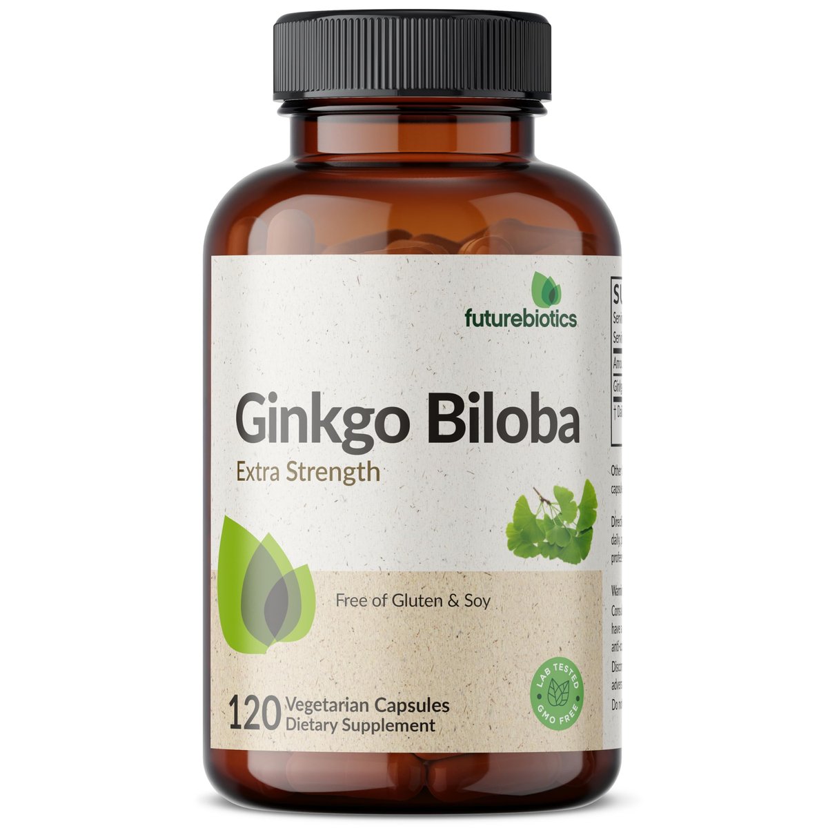 Futurebiotics Ginkgo Biloba Extra Strength – 120 vegane Kapseln zur Unterstützung der Gehirnfunktion und des Gedächtnisses