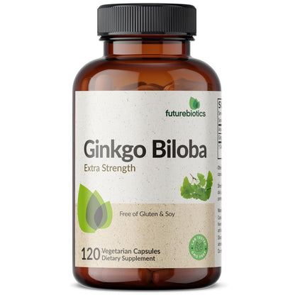 Futurebiotics Ginkgo Biloba Extra Strength – 120 vegane Kapseln zur Unterstützung der Gehirnfunktion und des Gedächtnisses