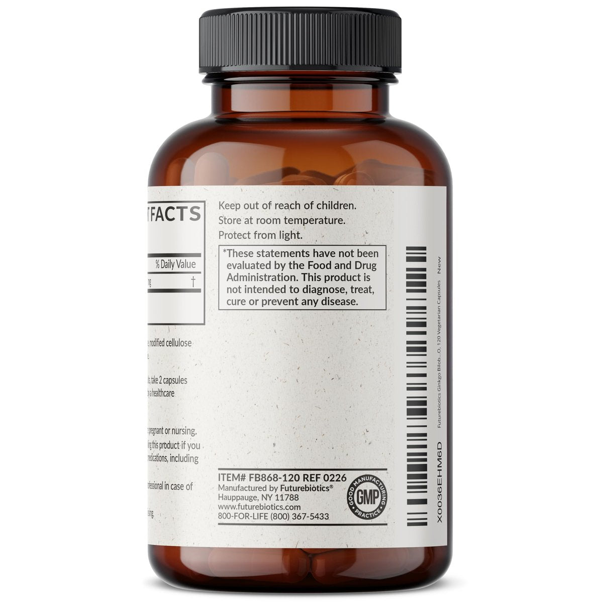 Futurebiotics Ginkgo Biloba Extra Strength – 120 vegane Kapseln zur Unterstützung der Gehirnfunktion und des Gedächtnisses