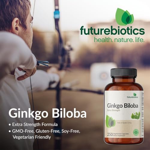 Futurebiotics Ginkgo Biloba Extra Strength – 120 vegane Kapseln zur Unterstützung der Gehirnfunktion und des Gedächtnisses