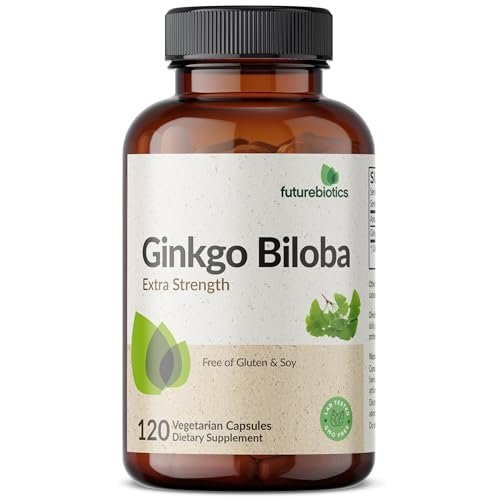 Futurebiotics Ginkgo Biloba Extra Strength – 120 vegane Kapseln zur Unterstützung der Gehirnfunktion und des Gedächtnisses