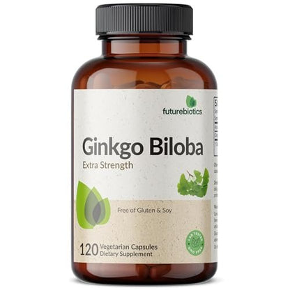 Futurebiotics Ginkgo Biloba Extra Strength – 120 vegane Kapseln zur Unterstützung der Gehirnfunktion und des Gedächtnisses
