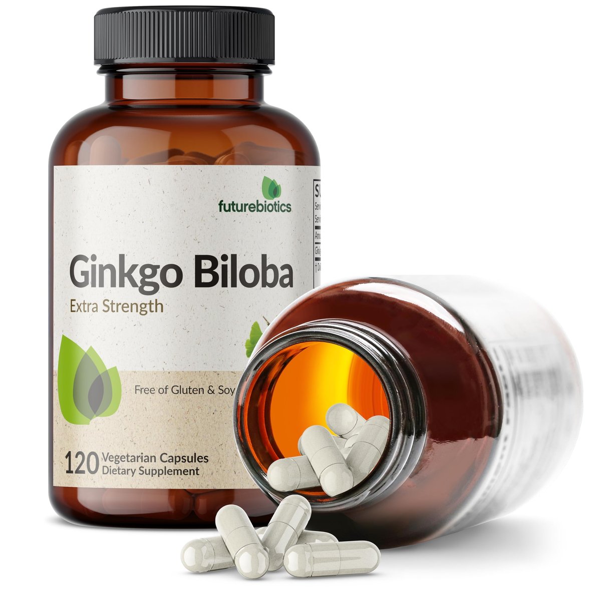 Futurebiotics Ginkgo Biloba Extra Strength – 120 vegane Kapseln zur Unterstützung der Gehirnfunktion und des Gedächtnisses