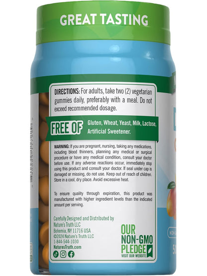 Nature's Truth Vitamin D3 + K2 Gummis | 50 Stück | Pfirsich-Mango-Geschmack | Vegetarisch, Nicht-GVO & Glutenfrei