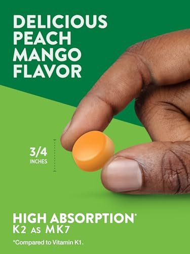 Nature's Truth Vitamin D3 + K2 Gummis | 50 Stück | Pfirsich-Mango-Geschmack | Vegetarisch, Nicht-GVO & Glutenfrei