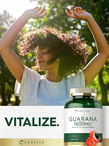 Carlyle Guarana Extrakt Kapseln | 200 Stück | Natürliches Koffein | Non-GMO, Glutenfrei