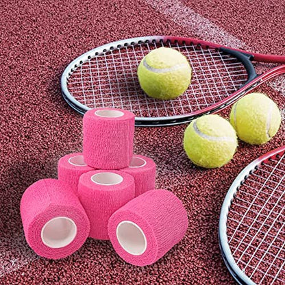 24 Rollen Schwarze Selbstklebende Elastische Bandage 5 cm, Atmungsaktive Kohäsive Bandage, Für Knöchelverstauchungen Schwellungen Medizinische Erste Hilfe Sport Athletik Griffband, Hunde Tierarzt Wickel
