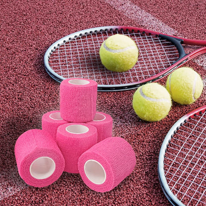 24 Stück Selbstklebende Bandage 5 cm, Sport- und Erste-Hilfe-Wickel, elastisch, nicht gewebt, für Handgelenk, Knöchel, Schwellungen und Tierpflege (Pink)