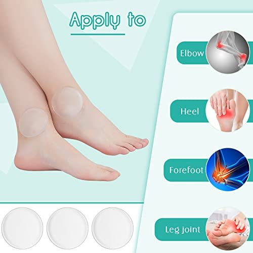 Sotiff 4er-Pack Hockey-Knöchel-Gel-Pads, Skate-Knöchel-Gel-Scheiben, Schutz für Stiefel, Schlittschuhzubehör für Eislaufen, Reiten, Skifahren, 6,3 cm (rund)