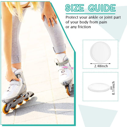 Sotiff 4er-Pack Hockey-Knöchel-Gel-Pads, Skate-Knöchel-Gel-Scheiben, Schutz für Stiefel, Schlittschuhzubehör für Eislaufen, Reiten, Skifahren, 6,3 cm (rund)